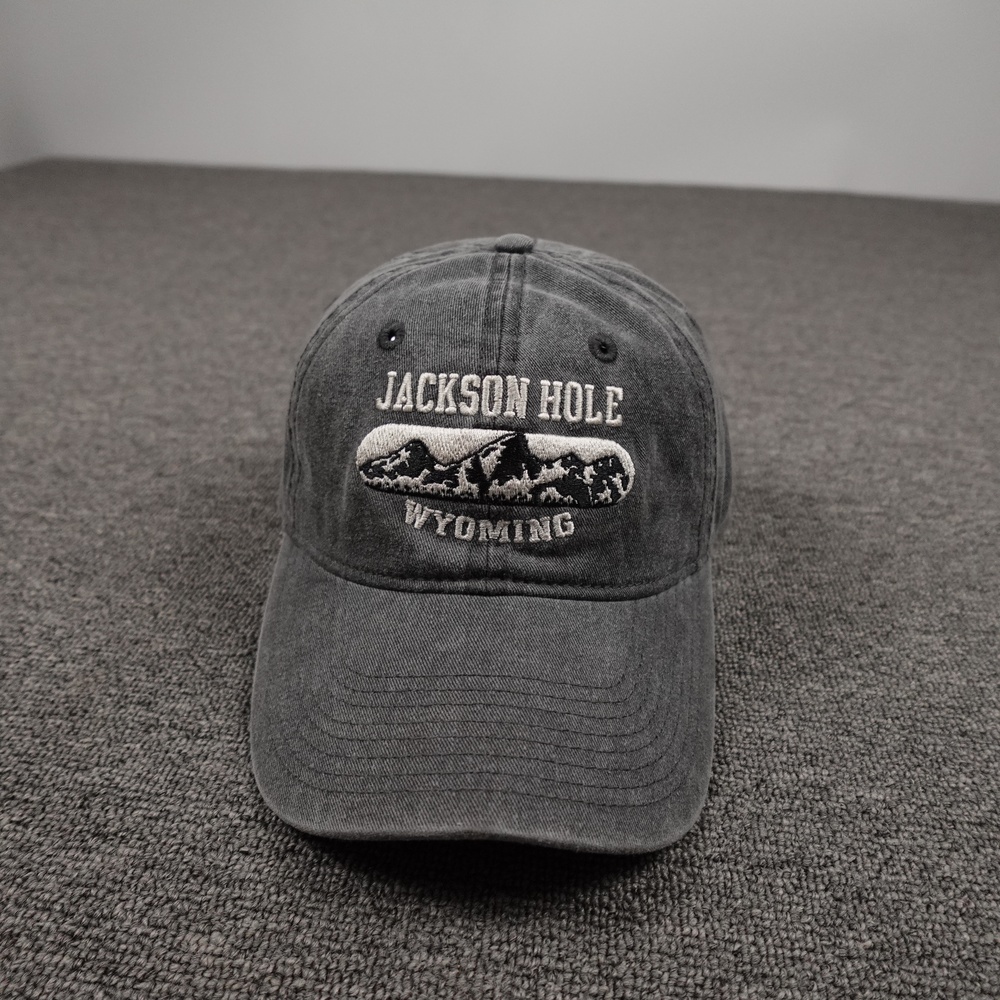 Gear For Sports Jackson Hole Wyoming Hat Cap Strap Back Mens One Size Gray Twill